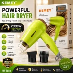 KEMEY KM-6821 Professional Hair Dryer 2000W | Hot & Cool Air | Foldable Handle | Overheat Protection