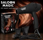 Saloon Magic Professional Hair Dryer – Powerful Salon Blow Dryer with 2 Styling Nozzles - Image 3