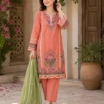 Women’s 3-Piece Stitched Cotton Lawn Embroidered Suit