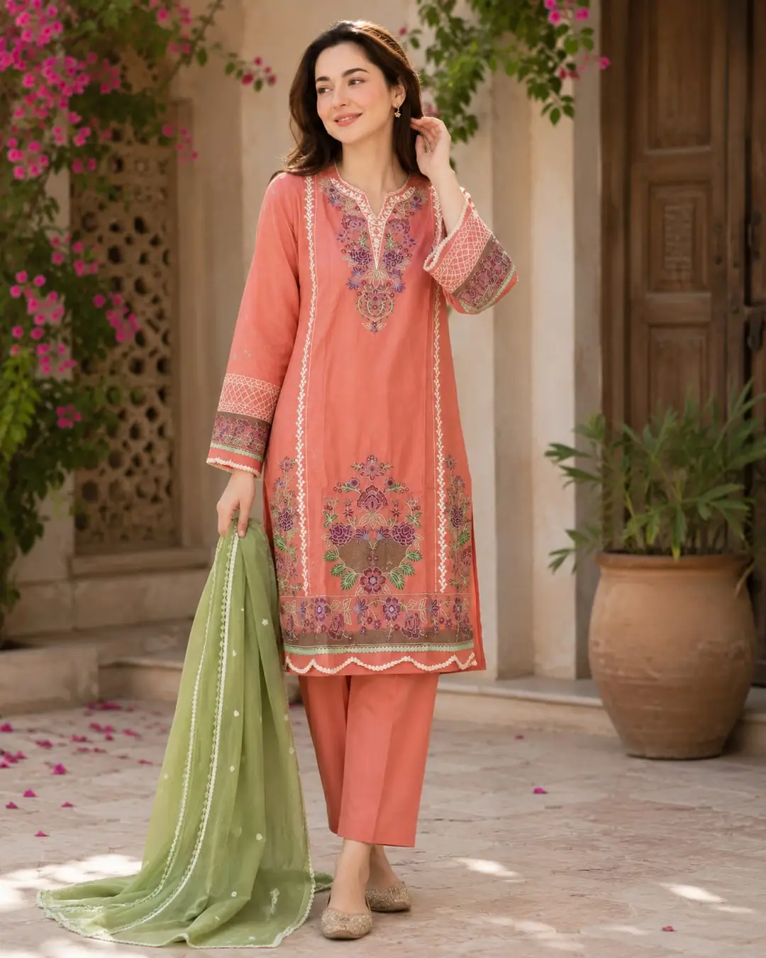 248-10-738967-product-1 Women’s 3-Piece Stitched Cotton Lawn Embroidered Suit - Image 1