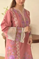 Women’s 3-Piece Stitched Cotton Lawn Embroidered Suit - Image 5