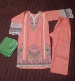 Women’s 3-Piece Stitched Cotton Lawn Embroidered Suit - Image 8