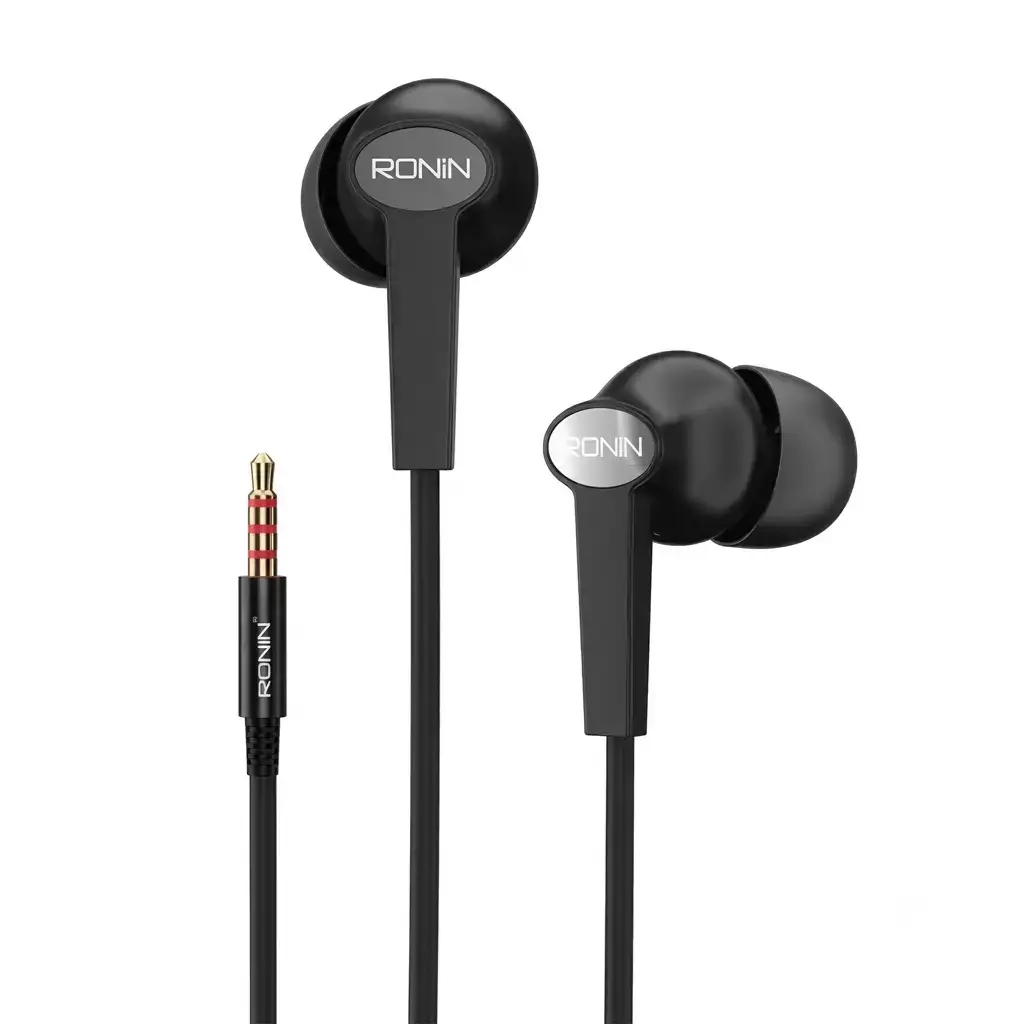 2551-419-740345-product-1 In-Built Microphone Wired Earphones, Black – Clear Sound Handsfree for Calls, Music & Mobile - Image 1