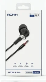 In-Built Microphone Wired Earphones, Black – Clear Sound Handsfree for Calls, Music & Mobile - Image 3