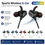 Wireless Bluetooth 5.0 Neckband Headphones with Heavy Bass, Stereo Sound, Magnetic Earbuds & Noise Reduction