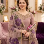 3 Pcs Women's Unstitched Sequins Embroidered Suit Set – Elegant Party Wear Dress