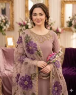 3 Pcs Women's Unstitched Sequins Embroidered Suit Set – Elegant Party Wear Dress