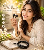 Super Bass Wired Earphones with Mic, Black – Stereo Sound for Music, Calls & Mobile - Image 2