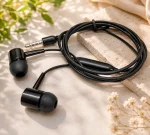 Super Bass Wired Earphones with Mic, Black – Stereo Sound for Music, Calls & Mobile - Image 3