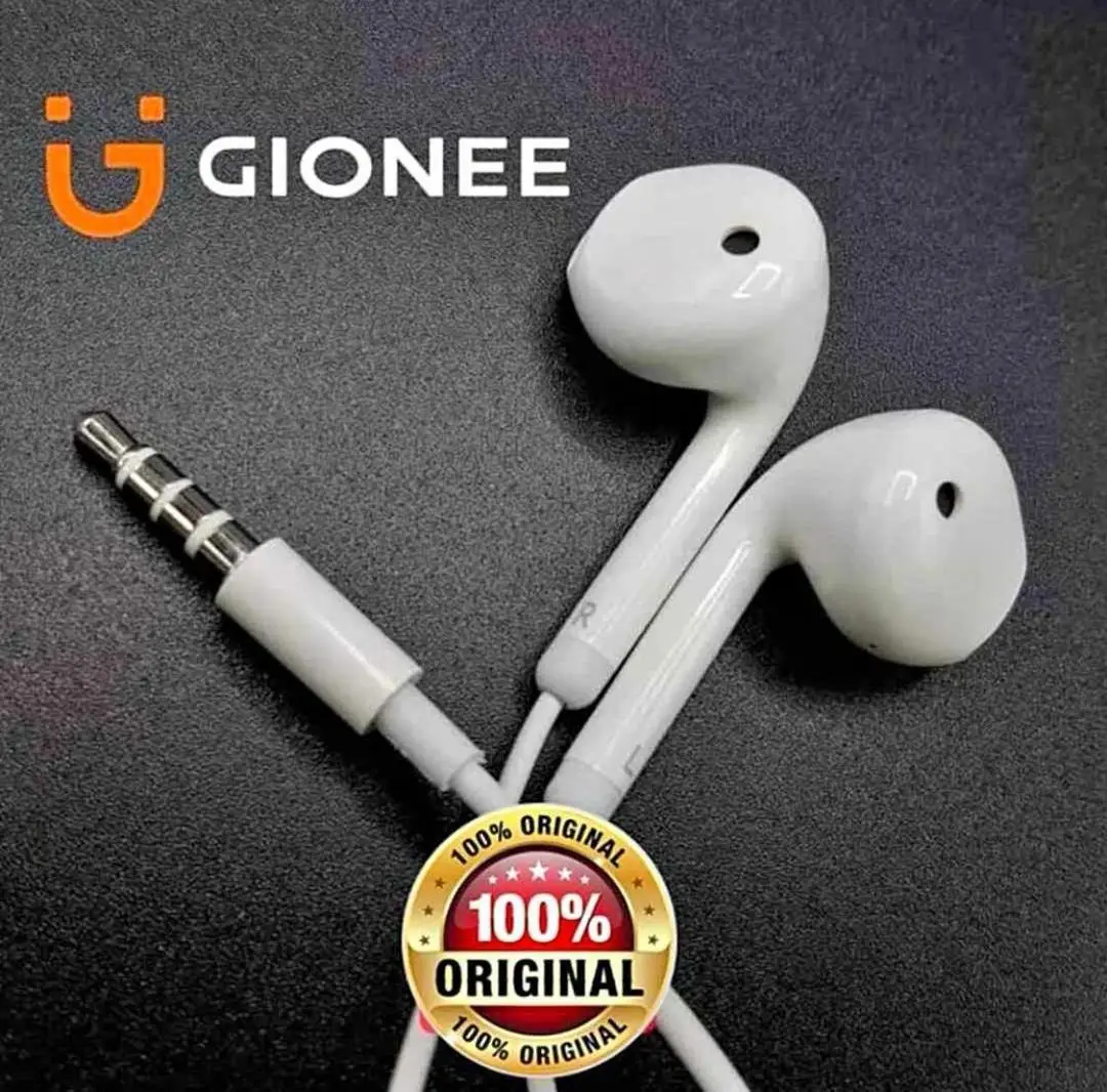 2997-419-754858-product-1 Gionee Wired Earphones with Mic, White ABS Plastic, 65cm Cable - Image 1