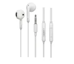 Gionee Wired Earphones with Mic, White ABS Plastic, 65cm Cable - Image 3