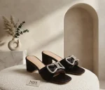 Women's Synthetic Leather Fancy Block Heels | Stylish & Comfortable Footwear - Image 4