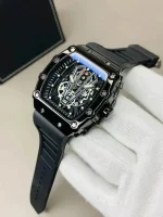 Richard Black Skeleton Watch for Men | Stylish Luxury Automatic Wristwatch - Image 2