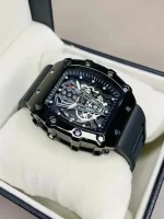Richard Black Skeleton Watch for Men | Stylish Luxury Automatic Wristwatch - Image 5
