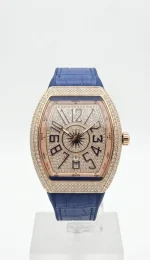 **Men’s Luxury Diamond Stone Fashion Watch | Working Date Display | Premium Textured Strap Elegant Wristwatch** - Image 8