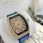 **Men’s Luxury Diamond Stone Fashion Watch | Working Date Display | Premium Textured Strap Elegant Wristwatch** - Image 2