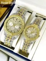 Stainless Steel Diamond Couple Watches – Elegant Matching Watches for Couples - Image 3