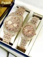 Stainless Steel Diamond Couple Watches – Elegant Matching Watches for Couples - Image 4