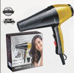3500W Professional Hair Dryer – Black & Yellow ABS, High-Power Corded Hair Blow Dryer