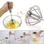 Stainless Steel Hand Mixer – Silver Modern Kitchen Mixer for Baking & Cooking - Image 3