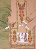 Beige Embroidered Lawn 3Pc Suit | Unstitched Eid & Ramadan Collection - Image 4