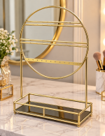Gold Finish Jewelry Rack | Premium Multi-Level Jewelry Organizer for Necklaces, Earrings & Accessories - Image 5