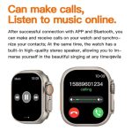 T10 Ultra 2 Smart Watch for Men & Women – Orange Silicone Strap, Bluetooth 5.0 Fitness Tracker, Smartwatch - Image 7