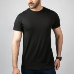 Men Cotton Jersey T-Shirt – Black Round Neck Summer Wear Pakistan - Image 3