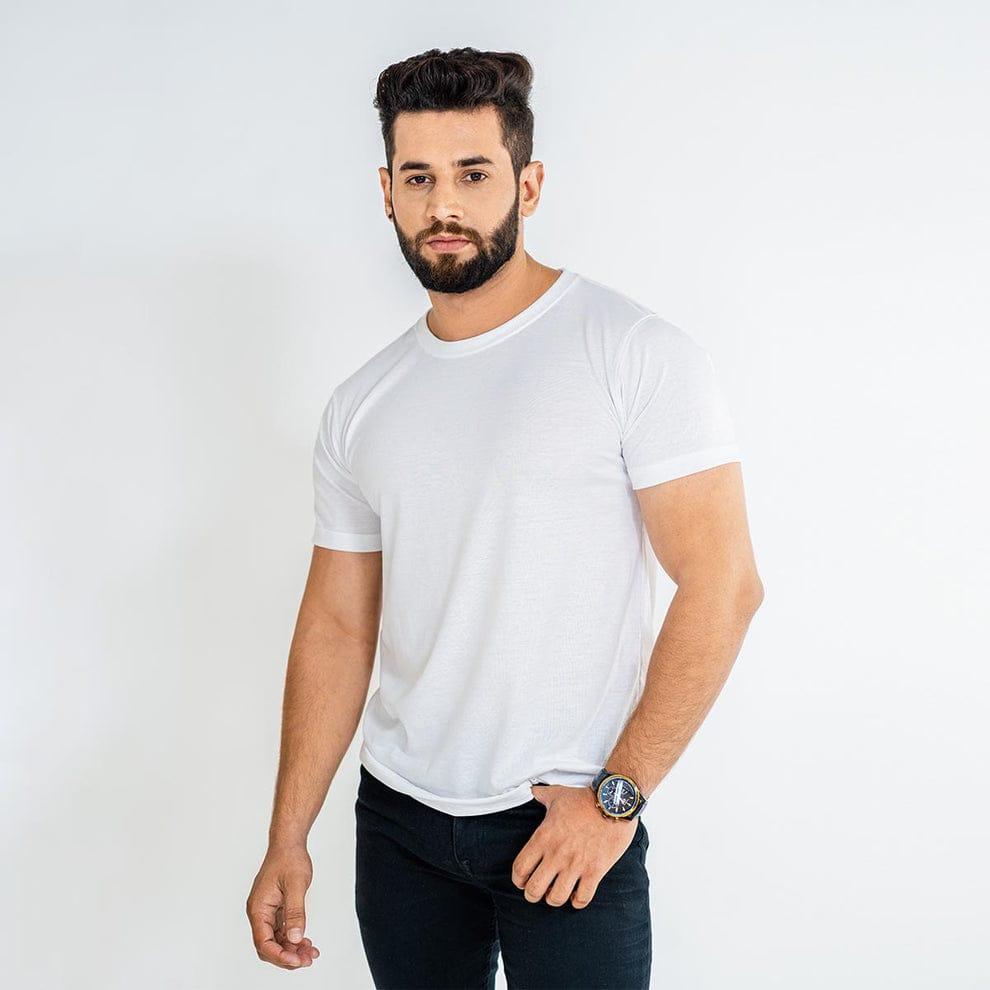 MZ1697200034MRFN-media-1 Men's Plain Cotton Jersey T-Shirt – White Round Neck Casual Wear Pakistan - Image 1