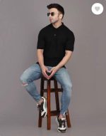 Men's Black Cotton Polo T-Shirt – Slim Fit Casual Wear Pakistan