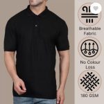 Men's Black Cotton Polo T-Shirt – Slim Fit Casual Wear Pakistan - Image 4