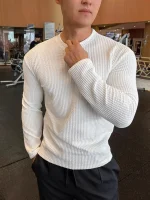 Men Long Sleeve Knitted Pullover Sweater – Premium Spring Casual Wear Pakistan - Image 4