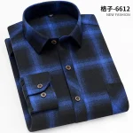 Men's Plaid Long Sleeve Casual Slim Fit Shirt – Red Plus Size Pakistan - Image 3
