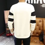 Men Striped Long Sleeve T-Shirt – Black White Round Neck Casual Wear Pakistan - Image 2