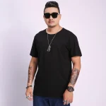 Men Black Loose Fit T-Shirt – Plus Size Casual Daily Wear Pakistan