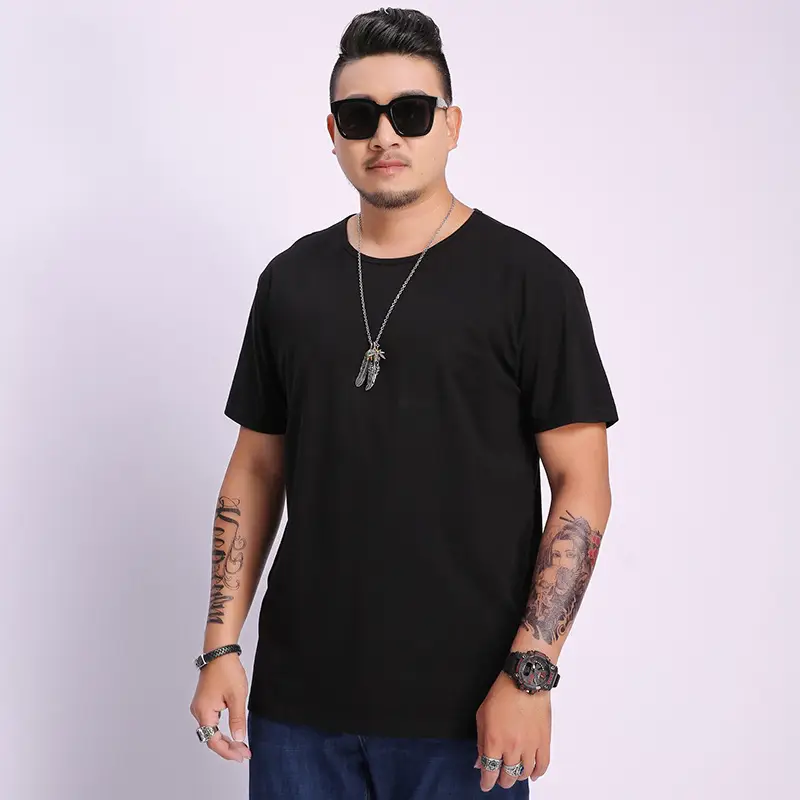MZCHYHAM8181-media-1 Men Black Loose Fit T-Shirt – Plus Size Casual Daily Wear Pakistan - Image 1