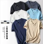 Men Linen Henley Shirt – White Summer Retro Casual Wear Pakistan - Image 5