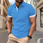 Men's Blue Polo Shirt – Summer Casual Short Sleeve T-Shirt Pakistan