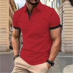 Men's Blue Polo Shirt – Summer Casual Short Sleeve T-Shirt Pakistan - Image 5