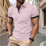 Men's Blue Polo Shirt – Summer Casual Short Sleeve T-Shirt Pakistan - Image 4