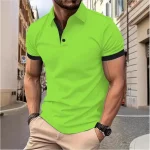 Men's Blue Polo Shirt – Summer Casual Short Sleeve T-Shirt Pakistan - Image 3