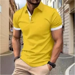 Men's Blue Polo Shirt – Summer Casual Short Sleeve T-Shirt Pakistan - Image 2