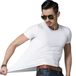 Men's Premium Cotton T-Shirt – Summer Round Neck Tee in White & Black (Pakistan - Image 2