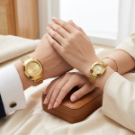 Gold Couple Watches Set of 2 – Rose Gold Chain Strap Matching Watches